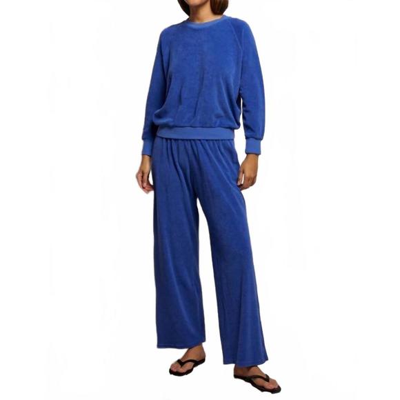 NEW PERFECTWHITETEE saylor crew sweatshirt in violet blue - Picture 5 of 5